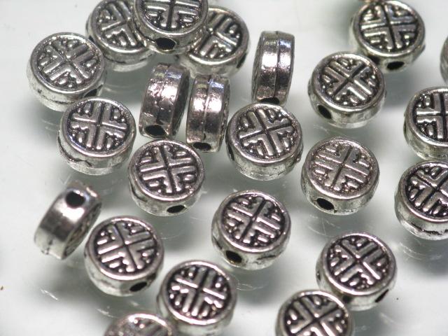 | TOKO-BEADS |CM221P-42 メタルビーズ（50個パック） 6.4mmとんぼ玉,ビーズ,トンボ玉,アジア,インド,エスニック,手作り,パーツ,アクセサリー