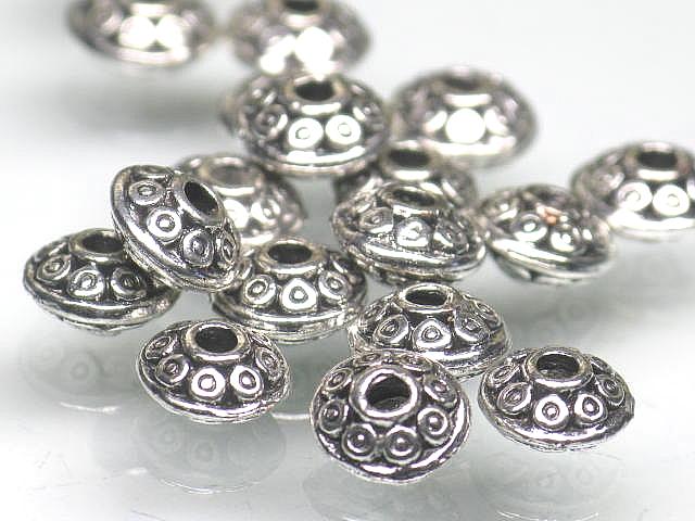 | TOKO-BEADS |CM226P-06 メタルビーズ（50個パック） 6.5mmとんぼ玉,ビーズ,トンボ玉,アジア,インド,エスニック,手作り,パーツ,アクセサリー