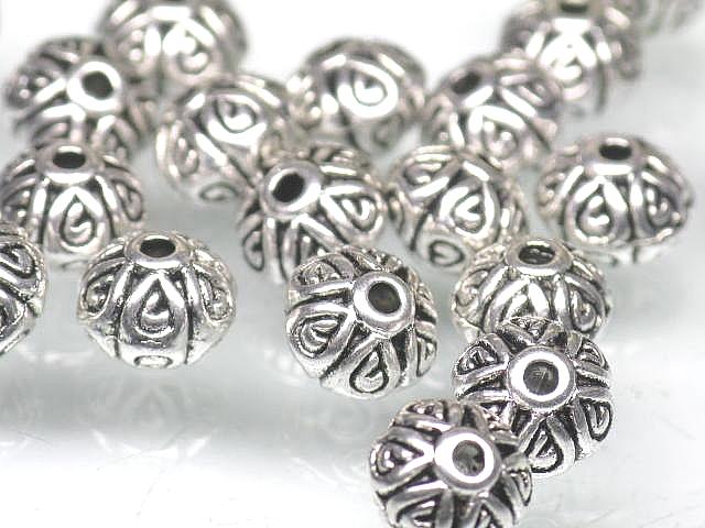 | TOKO-BEADS |CM226P-07 メタルビーズ（50個パック） 7mmとんぼ玉,ビーズ,トンボ玉,アジア,インド,エスニック,手作り,パーツ,アクセサリー