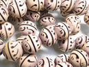 TOKO-BEADS CW016P Wooden bead (10pcs) 24mm CW016P ウッドビーズ（10個パック） 24mm Asian bead & African bead  Handmade,Lampeork,bead,asia,india,ethnic,parts,accessory,beads とんぼ玉,ビーズ,トンボ玉,アジア,インド,エスニック,手作り,パーツ,アクセサリー