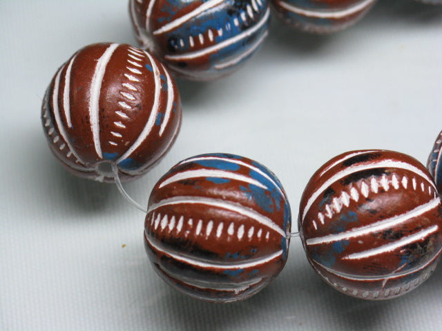 TOKO-BEADS CZ019-01N Clay bead 18mm CZ019-01N クレイビーズ 18mm Asian bead & African bead  Handmade,Lampeork,bead,asia,india,ethnic,parts,accessory,beads とんぼ玉,ビーズ,トンボ玉,アジア,インド,エスニック,手作り,パーツ,アクセサリー