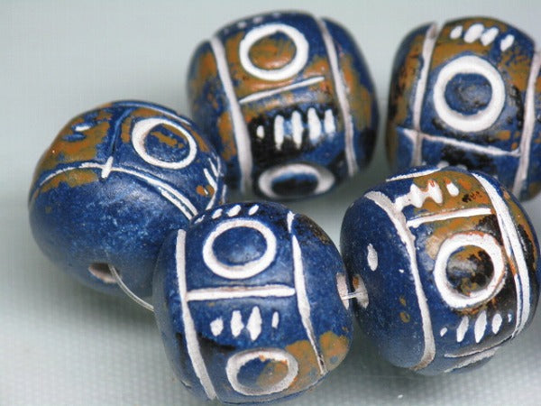 TOKO-BEADS CZ035-13N Clay bead(strand)  14.5mm CZ035-13N インドクレイビーズ（連） 14.5mm Asian bead & African bead  Handmade,Lampeork,bead,asia,india,ethnic,parts,accessory,beads とんぼ玉,ビーズ,トンボ玉,アジア,インド,エスニック,手作り,パーツ,アクセサリー