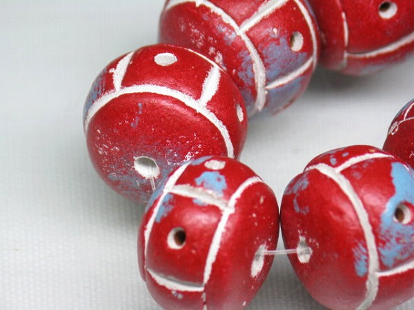 TOKO-BEADS CZ035-16N Clay bead(strand)  17mm CZ035-16N インドクレイビーズ（連） 17mm Asian bead & African bead  Handmade,Lampeork,bead,asia,india,ethnic,parts,accessory,beads とんぼ玉,ビーズ,トンボ玉,アジア,インド,エスニック,手作り,パーツ,アクセサリー