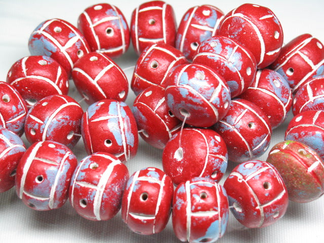 TOKO-BEADS CZ035-16N Clay bead(strand)  17mm CZ035-16N インドクレイビーズ（連） 17mm Asian bead & African bead  Handmade,Lampeork,bead,asia,india,ethnic,parts,accessory,beads とんぼ玉,ビーズ,トンボ玉,アジア,インド,エスニック,手作り,パーツ,アクセサリー