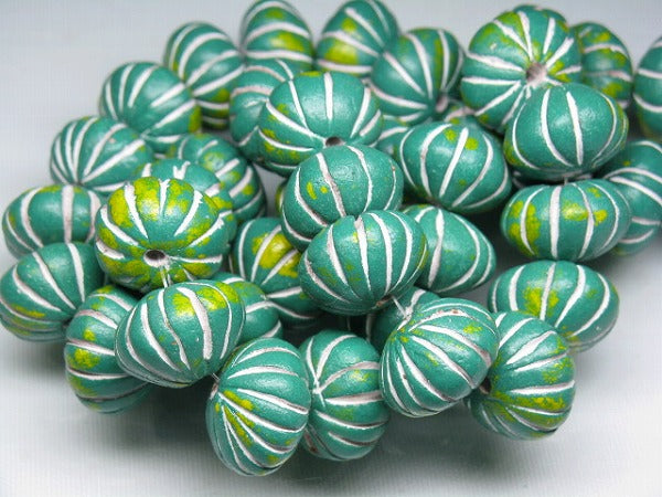 TOKO-BEADS CZ035-19N Clay bead(strand)  17mm CZ035-19N インドクレイビーズ（連） 17mm Asian bead & African bead  Handmade,Lampeork,bead,asia,india,ethnic,parts,accessory,beads とんぼ玉,ビーズ,トンボ玉,アジア,インド,エスニック,手作り,パーツ,アクセサリー
