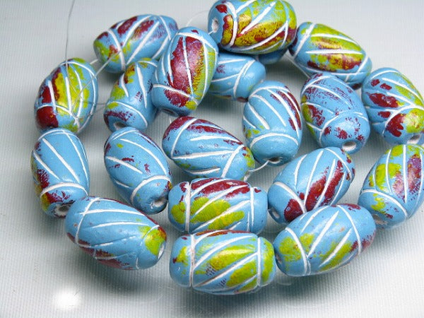 TOKO-BEADS CZ035-22N Clay bead(strand)  13mm CZ035-22N インドクレイビーズ（連） 13mm Asian bead & African bead  Handmade,Lampeork,bead,asia,india,ethnic,parts,accessory,beads とんぼ玉,ビーズ,トンボ玉,アジア,インド,エスニック,手作り,パーツ,アクセサリー
