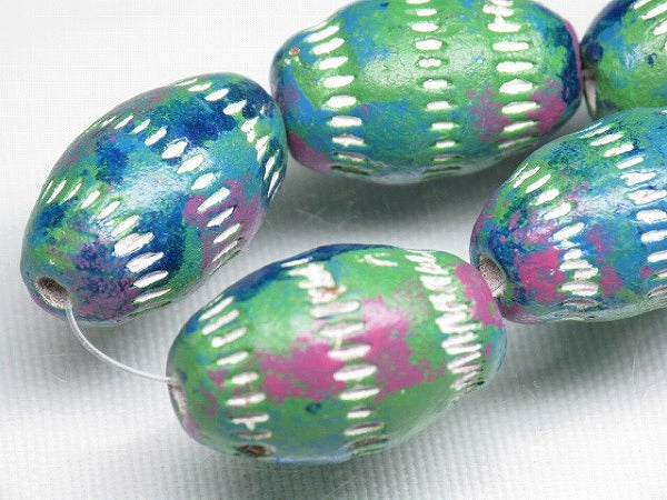 TOKO-BEADS CZ035-23N Clay bead(strand)  12mm CZ035-23N インドクレイビーズ（連） 12mm Asian bead & African bead  Handmade,Lampeork,bead,asia,india,ethnic,parts,accessory,beads とんぼ玉,ビーズ,トンボ玉,アジア,インド,エスニック,手作り,パーツ,アクセサリー