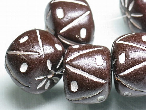 TOKO-BEADS CZ035-24N Clay bead(strand)  22mm CZ035-24N インドクレイビーズ（連） 22mm Asian bead & African bead  Handmade,Lampeork,bead,asia,india,ethnic,parts,accessory,beads とんぼ玉,ビーズ,トンボ玉,アジア,インド,エスニック,手作り,パーツ,アクセサリー