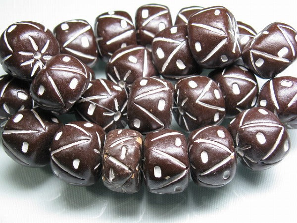 TOKO-BEADS CZ035-24N Clay bead(strand)  22mm CZ035-24N インドクレイビーズ（連） 22mm Asian bead & African bead  Handmade,Lampeork,bead,asia,india,ethnic,parts,accessory,beads とんぼ玉,ビーズ,トンボ玉,アジア,インド,エスニック,手作り,パーツ,アクセサリー