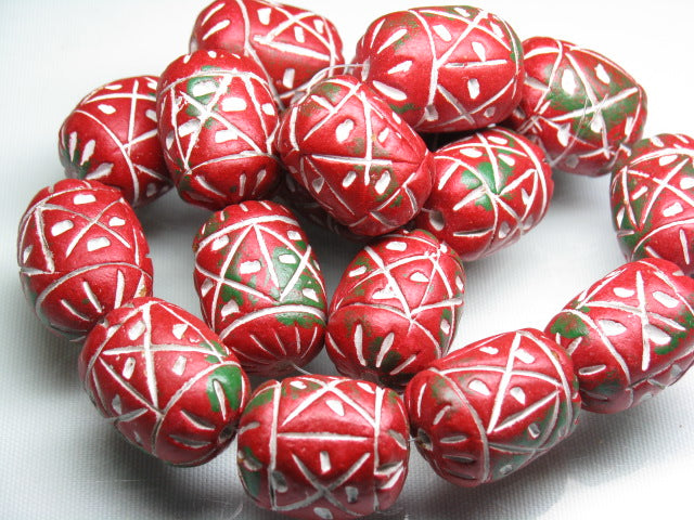 TOKO-BEADS CZ035-31N Clay bead(strand)  18mm CZ035-31N インドクレイビーズ（連） 18mm Asian bead & African bead  Handmade,Lampeork,bead,asia,india,ethnic,parts,accessory,beads とんぼ玉,ビーズ,トンボ玉,アジア,インド,エスニック,手作り,パーツ,アクセサリー