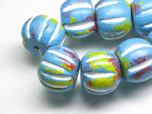 TOKO-BEADS CZ035-34N Clay bead(strand)  17~18mm CZ035-34N インドクレイビーズ（連） 17~18mm Asian bead & African bead  Handmade,Lampeork,bead,asia,india,ethnic,parts,accessory,beads とんぼ玉,ビーズ,トンボ玉,アジア,インド,エスニック,手作り,パーツ,アクセサリー