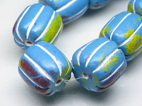 TOKO-BEADS CZ035-35N Clay bead(strand)  19mm CZ035-35N インドクレイビーズ（連） 19mm Asian bead & African bead  Handmade,Lampeork,bead,asia,india,ethnic,parts,accessory,beads とんぼ玉,ビーズ,トンボ玉,アジア,インド,エスニック,手作り,パーツ,アクセサリー