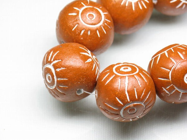 TOKO-BEADS CZ035-36N Clay bead(strand)  20mm CZ035-36N インドクレイビーズ（連） 20mm Asian bead & African bead  Handmade,Lampeork,bead,asia,india,ethnic,parts,accessory,beads とんぼ玉,ビーズ,トンボ玉,アジア,インド,エスニック,手作り,パーツ,アクセサリー