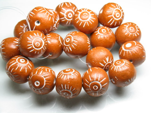 TOKO-BEADS CZ035-36N Clay bead(strand)  20mm CZ035-36N インドクレイビーズ（連） 20mm Asian bead & African bead  Handmade,Lampeork,bead,asia,india,ethnic,parts,accessory,beads とんぼ玉,ビーズ,トンボ玉,アジア,インド,エスニック,手作り,パーツ,アクセサリー
