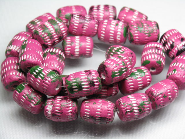 | TOKO-BEADS |CZ035N-37 インドクレイビーズ（連） 11mmとんぼ玉,ビーズ,トンボ玉,アジア,インド,エスニック,手作り,パーツ,アクセサリー