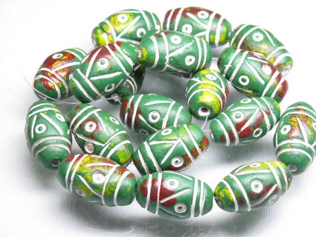 | TOKO-BEADS |CZ035N-38 インドクレイビーズ（連） 12.5mmとんぼ玉,ビーズ,トンボ玉,アジア,インド,エスニック,手作り,パーツ,アクセサリー