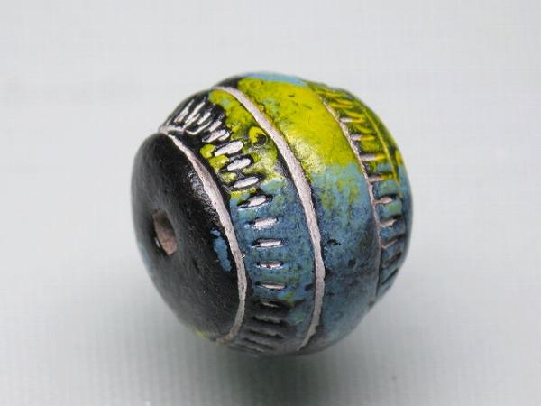 TOKO-BEADS CZ035-05S Clay bead 17mm CZ035-05S インドクレイビーズ 17mm Asian bead & African bead  Handmade,Lampeork,bead,asia,india,ethnic,parts,accessory,beads とんぼ玉,ビーズ,トンボ玉,アジア,インド,エスニック,手作り,パーツ,アクセサリー