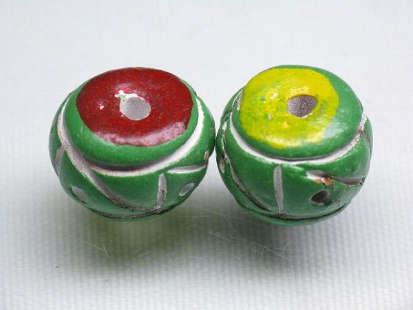 TOKO-BEADS CZ035-18S Clay bead 14mm CZ035-18S インドクレイビーズ 14mm Asian bead & African bead  Handmade,Lampeork,bead,asia,india,ethnic,parts,accessory,beads とんぼ玉,ビーズ,トンボ玉,アジア,インド,エスニック,手作り,パーツ,アクセサリー