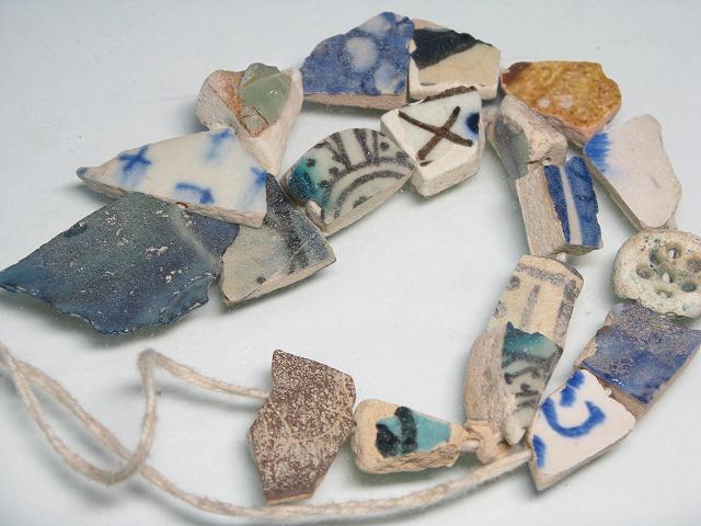 TOKO-BEADS DZ019N-08 Old Pottery bead (strand) 15~30mm DZ019N-08 古陶片ビーズ（連） 15~30mm Asian bead & African bead  Handmade,Lampeork,bead,asia,india,ethnic,parts,accessory,beads とんぼ玉,ビーズ,トンボ玉,アジア,インド,エスニック,手作り,パーツ,アクセサリー