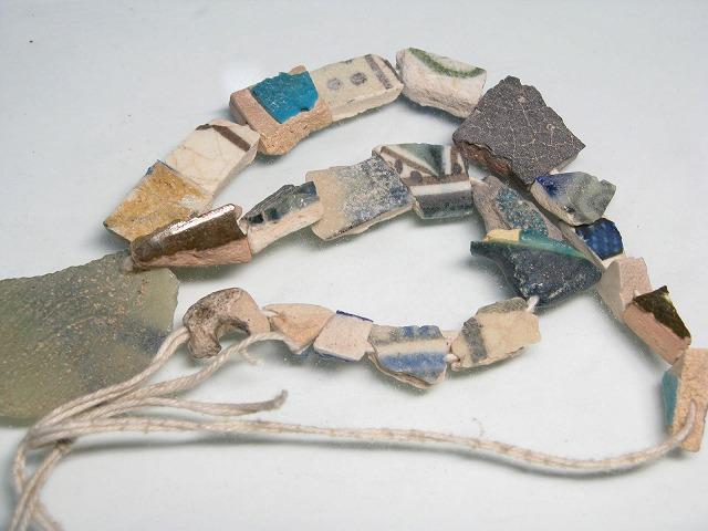 TOKO-BEADS DZ019N-14 Old Pottery bead (strand) 10~27mm DZ019N-14 古陶片ビーズ（連） 10~27mm Asian bead & African bead  Handmade,Lampeork,bead,asia,india,ethnic,parts,accessory,beads とんぼ玉,ビーズ,トンボ玉,アジア,インド,エスニック,手作り,パーツ,アクセサリー