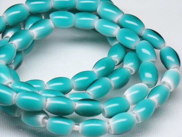 | TOKO-BEADS |EG011N-01 ホワイトハートビーズ（連） 7mmとんぼ玉,ビーズ,トンボ玉,アジア,インド,エスニック,手作り,パーツ,アクセサリー