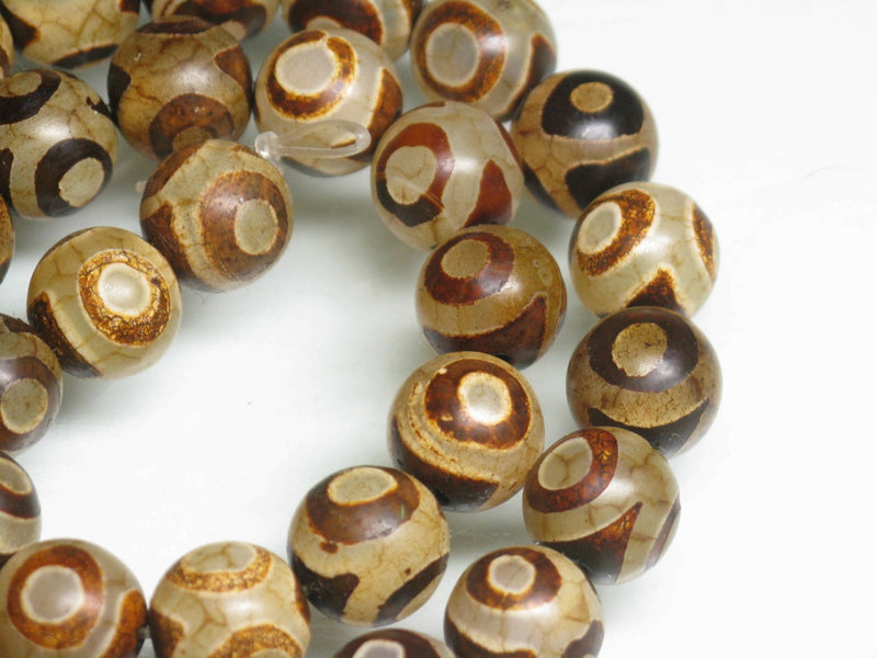TOKO-BEADS EZ010N-08 Tibetan agate bead (strand) 10mm EZ010N-08 チベタンアゲートビーズ（連） 10mm Asian bead & African bead  Handmade,Lampeork,bead,asia,india,ethnic,parts,accessory,beads とんぼ玉,ビーズ,トンボ玉,アジア,インド,エスニック,手作り,パーツ,アクセサリー