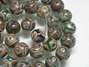 TOKO-BEADS EZ010-09N Tibetan agate bead (strand) 10mm EZ010-09N チベタンアゲートビーズ（連） 10mm Asian bead & African bead  Handmade,Lampeork,bead,asia,india,ethnic,parts,accessory,beads とんぼ玉,ビーズ,トンボ玉,アジア,インド,エスニック,手作り,パーツ,アクセサリー