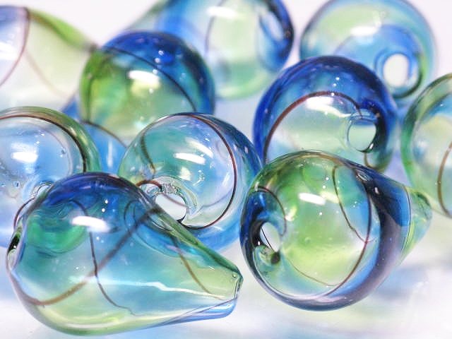 | TOKO-BEADS |HG011P-20 シャボン玉ビーズ（10個パック） 13~15mmとんぼ玉,ビーズ,トンボ玉,アジア,インド,エスニック,手作り,パーツ,アクセサリー