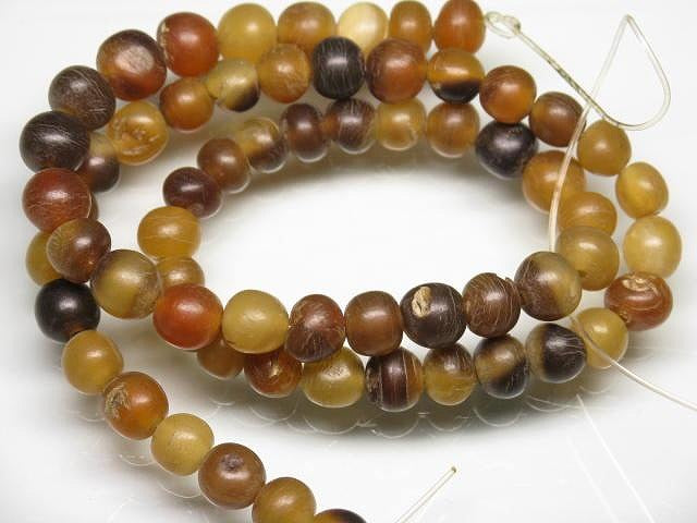 | TOKO-BEADS |HR010-48 ホーンビーズ（連） 6~7mmとんぼ玉,ビーズ,トンボ玉,アジア,インド,エスニック,手作り,パーツ,アクセサリー