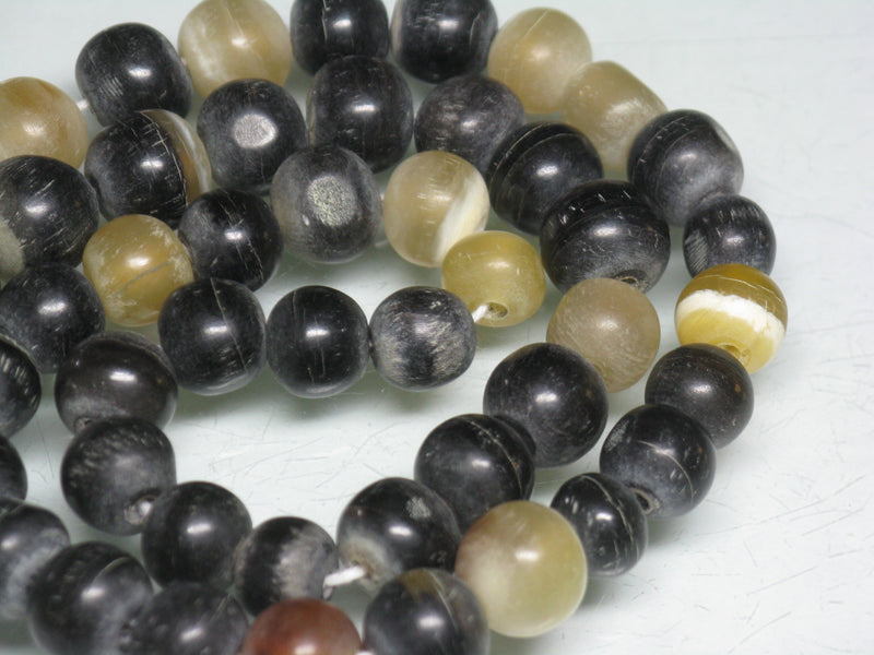 | TOKO-BEADS |HR103N-17 ホーンビーズ（連） 9~10mmとんぼ玉,ビーズ,トンボ玉,アジア,インド,エスニック,手作り,パーツ,アクセサリー