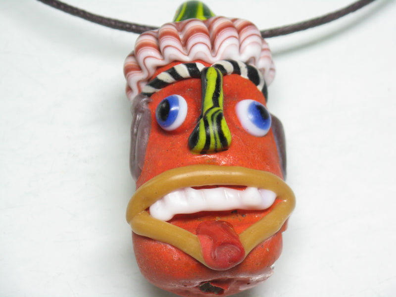 TOKO-BEADS MT001-03 Manik Topeng 56mm MT001-03 マニックトペン（マスク） 56mm Asian bead & African bead  Handmade,Lampeork,bead,asia,india,ethnic,parts,accessory,beads とんぼ玉,ビーズ,トンボ玉,アジア,インド,エスニック,手作り,パーツ,アクセサリー