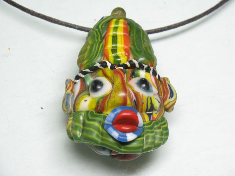 TOKO-BEADS MT001-13 Manik Topeng 60mm MT001-13 マニックトペン（マスク） 60mm Asian bead & African bead  Handmade,Lampeork,bead,asia,india,ethnic,parts,accessory,beads とんぼ玉,ビーズ,トンボ玉,アジア,インド,エスニック,手作り,パーツ,アクセサリー