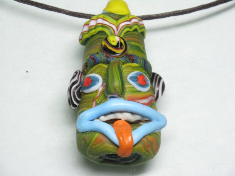 TOKO-BEADS MT001-14 Manik Topeng 61mm MT001-14 マニックトペン（マスク） 61mm Asian bead & African bead  Handmade,Lampeork,bead,asia,india,ethnic,parts,accessory,beads とんぼ玉,ビーズ,トンボ玉,アジア,インド,エスニック,手作り,パーツ,アクセサリー