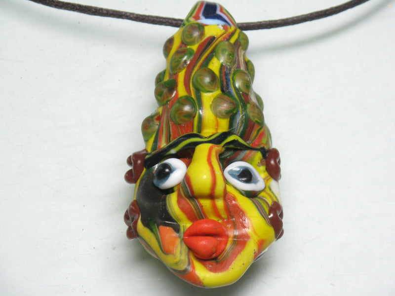 TOKO-BEADS MT001-15 Manik Topeng 69mm MT001-15 マニックトペン（マスク） 69mm Asian bead & African bead  Handmade,Lampeork,bead,asia,india,ethnic,parts,accessory,beads とんぼ玉,ビーズ,トンボ玉,アジア,インド,エスニック,手作り,パーツ,アクセサリー