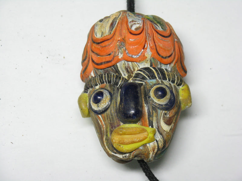 TOKO-BEADS MT002-04 Manik Topeng 37mm MT002-04 マニックトペン（魚） 37mm Asian bead & African bead  Handmade,Lampeork,bead,asia,india,ethnic,parts,accessory,beads とんぼ玉,ビーズ,トンボ玉,アジア,インド,エスニック,手作り,パーツ,アクセサリー