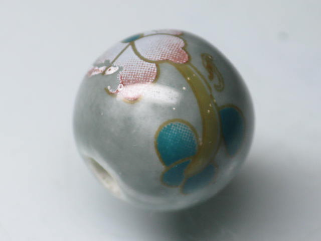 TOKO-BEADS OZ001-02 Porcelain bead 16mm OZ001-02 磁器ビーズ 16mm Asian bead & African bead  Handmade,Lampeork,bead,asia,india,ethnic,parts,accessory,beads とんぼ玉,ビーズ,トンボ玉,アジア,インド,エスニック,手作り,パーツ,アクセサリー