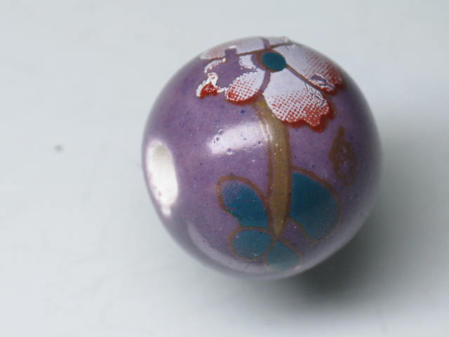 TOKO-BEADS OZ001-05 Porcelain bead 16mm OZ001-05 磁器ビーズ 16mm Asian bead & African bead  Handmade,Lampeork,bead,asia,india,ethnic,parts,accessory,beads とんぼ玉,ビーズ,トンボ玉,アジア,インド,エスニック,手作り,パーツ,アクセサリー