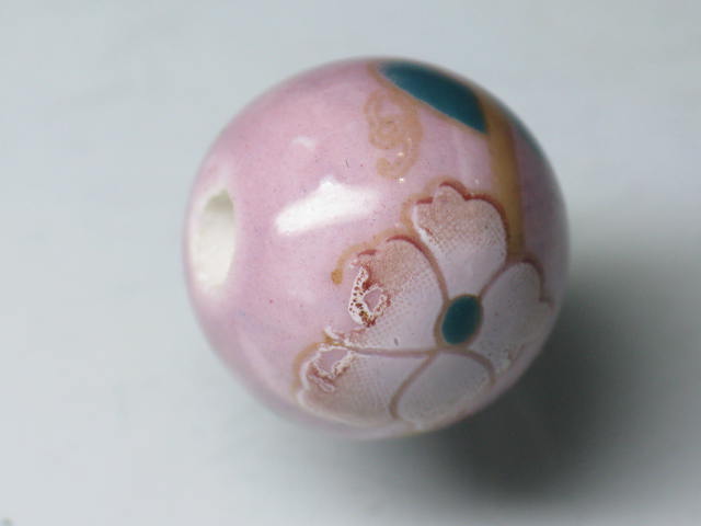 TOKO-BEADS OZ001-06 Porcelain bead 16mm OZ001-06 磁器ビーズ 16mm Asian bead & African bead  Handmade,Lampeork,bead,asia,india,ethnic,parts,accessory,beads とんぼ玉,ビーズ,トンボ玉,アジア,インド,エスニック,手作り,パーツ,アクセサリー