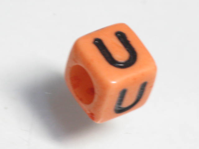 TOKO-BEADS P002-221 Alphabet (U) 6mm P002-221 アルファベット（U） 6mm Asian bead & African bead  Handmade,Lampeork,bead,asia,india,ethnic,parts,accessory,beads とんぼ玉,ビーズ,トンボ玉,アジア,インド,エスニック,手作り,パーツ,アクセサリー