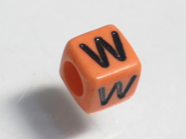 TOKO-BEADS P002-223 Alphabet (W) 6mm P002-223 アルファベット（W） 6mm Asian bead & African bead  Handmade,Lampeork,bead,asia,india,ethnic,parts,accessory,beads とんぼ玉,ビーズ,トンボ玉,アジア,インド,エスニック,手作り,パーツ,アクセサリー