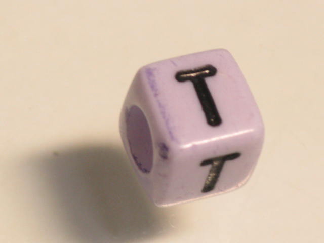 TOKO-BEADS P002-520 Alphabet (T) 6mm P002-520 アルファベット（T） 6mm Asian bead & African bead  Handmade,Lampeork,bead,asia,india,ethnic,parts,accessory,beads とんぼ玉,ビーズ,トンボ玉,アジア,インド,エスニック,手作り,パーツ,アクセサリー