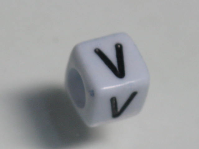 TOKO-BEADS P002-622 Alphabet (V) 6mm P002-622 アルファベット（V） 6mm Asian bead & African bead  Handmade,Lampeork,bead,asia,india,ethnic,parts,accessory,beads とんぼ玉,ビーズ,トンボ玉,アジア,インド,エスニック,手作り,パーツ,アクセサリー
