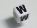 TOKO-BEADS P007-223 Alphabet (W) 7mm P007-223 アルファベット（W） 7mm Asian bead & African bead  Handmade,Lampeork,bead,asia,india,ethnic,parts,accessory,beads とんぼ玉,ビーズ,トンボ玉,アジア,インド,エスニック,手作り,パーツ,アクセサリー