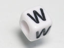 TOKO-BEADS P101-23 Alphabet (W) 6mm P101-23 アルファベット（W） 6mm Asian bead & African bead  Handmade,Lampeork,bead,asia,india,ethnic,parts,accessory,beads とんぼ玉,ビーズ,トンボ玉,アジア,インド,エスニック,手作り,パーツ,アクセサリー