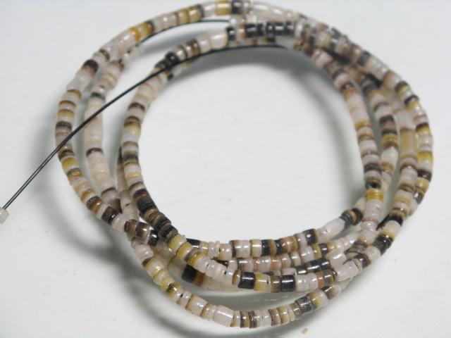 TOKO-BEADS PB011-10 Shell bead (strand) 3mm PB011-10 ヒーシービーズ（連） 3mm Asian bead & African bead  Handmade,Lampeork,bead,asia,india,ethnic,parts,accessory,beads とんぼ玉,ビーズ,トンボ玉,アジア,インド,エスニック,手作り,パーツ,アクセサリー