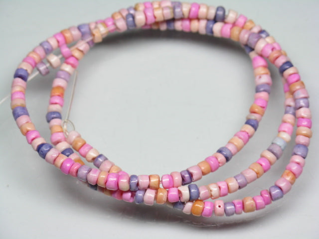 | TOKO-BEADS |PB011-45 ミックスカラーシェルプカレット（連） 3mmとんぼ玉,ビーズ,トンボ玉,アジア,インド,エスニック,手作り,パーツ,アクセサリー