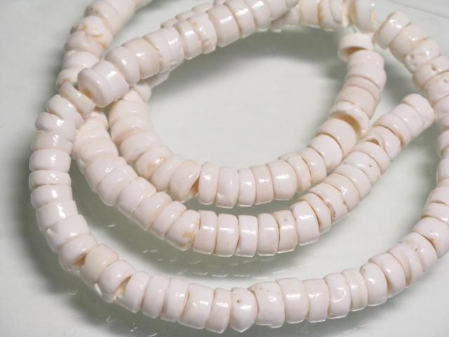 | TOKO-BEADS |PB014-04 プカシェル（連） 6.5mmとんぼ玉,ビーズ,トンボ玉,アジア,インド,エスニック,手作り,パーツ,アクセサリー