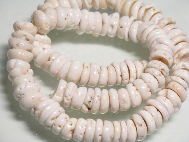 | TOKO-BEADS |PB014-07 プカシェル（連） 11~12mmとんぼ玉,ビーズ,トンボ玉,アジア,インド,エスニック,手作り,パーツ,アクセサリー