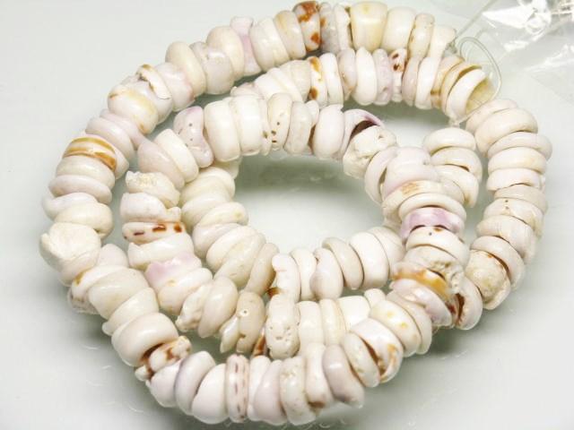 | TOKO-BEADS |PB014-13 プカシェル（連） 7.5~8.5mmとんぼ玉,ビーズ,トンボ玉,アジア,インド,エスニック,手作り,パーツ,アクセサリー