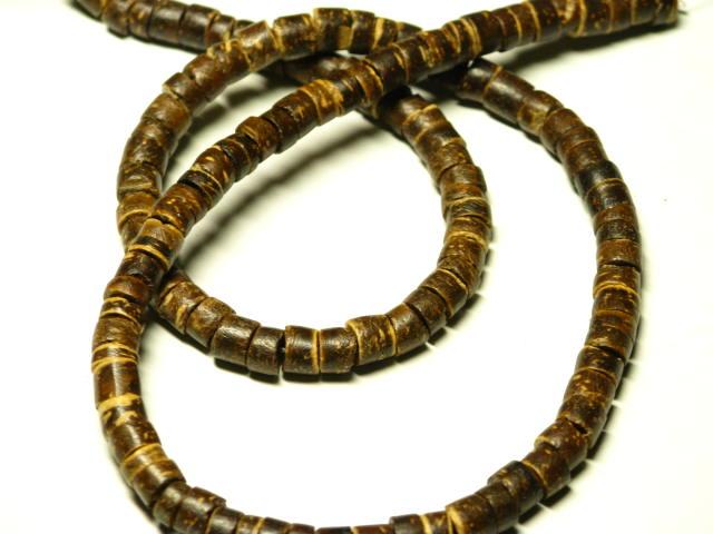 | TOKO-BEADS |PW001-08 ココナッツビーズ（連） 5.5mmとんぼ玉,ビーズ,トンボ玉,アジア,インド,エスニック,手作り,パーツ,アクセサリー